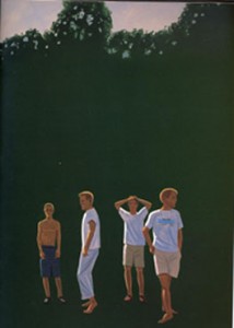 Alex Katz, Carver's Corner, 2000. Oil on canvas, 10 ft 6 x 13 ft 8, right hand panel only, Courtesy of PaceWildenstein