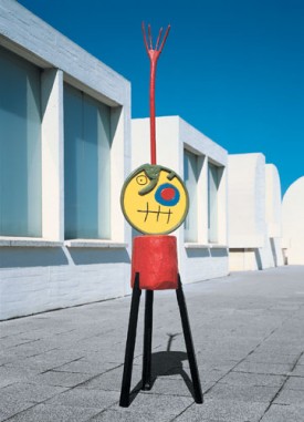 Joan Miró, Personnage, 1967. Painted bronze, 85 3/8 x 18 ½ x 15 3/8 inches, Collection of the Fundació Joan Miró, Barcelona