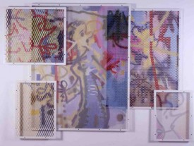 Ellen Berkenblit, A Day on Blueberry Street, 2003. Spray paint and enamel on mesh metal, 66 x 87 inches. Images courtesy Anton Kern Gallery, New York.
