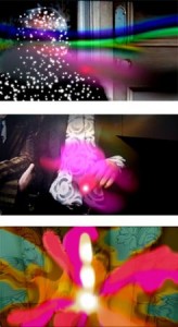 Jeremy Blake, Reading Ossie Clark, 2003. Six stills from the DVD Courtesy Feigen Contemporary