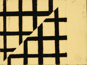 Meyer Schapiro, Slipped Grid, 3-Jul-79 1979. Oil on plasterboard, 7 x 10 inches Estate of Meyer Shapiro
