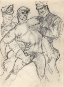 Tom of Finland, Untitled (1963). Graphite on paper, 11-1/2 x 8-3/16 inches
