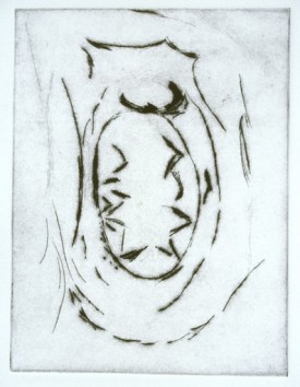 Diana of Ephesus 2006, drypoint and engraving, 8 x 6 inches, Courtesy of the Artist