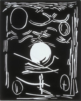 Deborah Rosenthal, Frontis/Facade 2006, linocut, 10 x 8 inches
