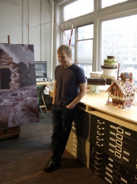 Will Cotton in his New York studio, 2008, photograph by Greg Lindquist