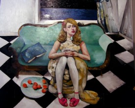 Elizabeth Insogna, This Image in Witchcraft, 2008. Oil on linen, 50 x 60 inches, Courtesy of Jeannie Freilich Contemporary