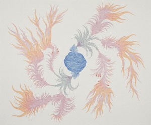 Kamrooz Aram, from the series Mystical Visions and Cosmic Vibrations, 2009, ink on paper, 30 1/4 x 36 1/4 inches