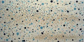 Heidi Van Wieren, Badlands 00101 2009. Elmer's glue & ink on panel, 36 x 72 inches. Courtesy of Margaret Thatcher Projects.