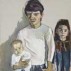 The Family (Algis, Julie and Bailey) 1968. Oil on canvas, 63-3/8 x 37-1/8. © The Estate of Alice Neel. Courtesy David Zwirner, New York