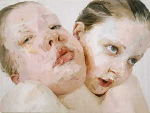 Jenny Saville. Hyphen, 1999. Oil on canvas, 108 x 144 in. Private Collection, Courtesy of Gagosian Gallery.