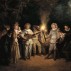 Jean-Antoine Watteau, Love in the Italian Theater (L'Amour au théâtre italien 1716. Oil on canvas; 14-5/8 x 18-7/8 inches. Gemäldegalerie, Staatliche Museen Preussischer Kulturbesitz, Berlin.
