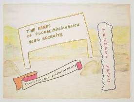 Ree Morton, Trumpet Weed 1974. Crayon and colored pencil on paper, 22 x 30 inches. Courtesy of The Museum of Modern Art, New York. The Judith Rothschild Foundation Contemporary Drawings Collection Gift 2005.