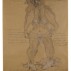 Charles Steffen, Red Headed Stripper at the End of Her Act 1991. Pencil on brown wrapping paper, 49 x 30 inches. Courtesy Andrew Edlin Gallery