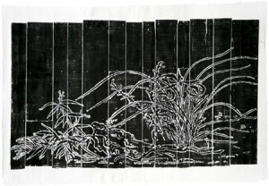 Zhang Huan, Tui Bei Tu No. 50 2006. Ink on handmade paper, 97-1/2 x 142 inches. Courtesy of PaceWildenstein, New York. (c) Zhang Huan Studio