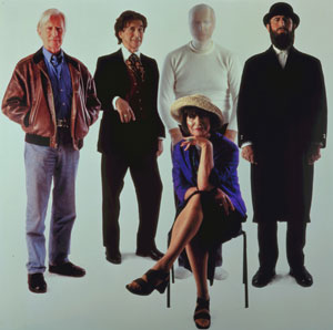 Brian O'Doherty/Patrick Ireland, Five Identities 2002. Photograph on aluminum, 29 × 29 inches. reproduced in the book under review.