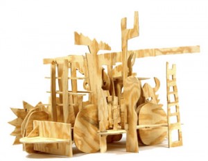 John Himmelfarb, Geared Up 2010. Plywood, 29 x 61 x 22 inches.