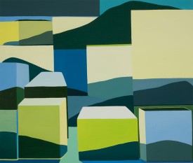 Louise Belcourt, HedgeLand Painting #9 2009. Oil on canvas over panel, 30 x 41 inches. Courtesy Jeff Bailey Gallery