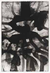 Bill Jensen, Passare da Bernardo XXXVI, 2009. Ink on antique paper, 22 x 14-3/4 inches. Courtesy Cheim & Read, New York