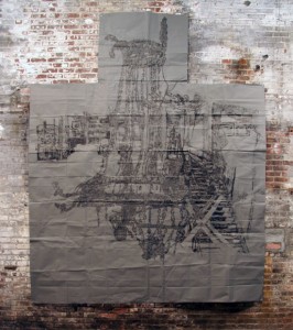 Dawn Clements, Ruin, 2009. Sumi Ink on Paper, 143 x 116 inches. Courtesy of Pierogi 2000