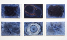 Dorothea Rockburne, Universe Series, 1994-99. Raw pigment, acrylic medium and charcoal on watercolor paper, mounted on ragboard, six panels, each 22 x 30 inches. Images courtesy of New York Studio School.