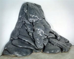 Lynda Benglis, Quartered Meteor, 1969. Lead, 57-1/2 x 65-1/2 x 64-1/2 inches, edition 1/3. Courtesy Cheim & Read Gallery