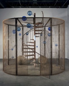 Louise Bourgeois, Cell (The Last Climb), 2008. Steel, glass, rubber, thread and wood, 151-1/2 x 157-1/2 x 118 inches. Collection National Gallery of Canada, Ottawa. Photo: Christopher Burke