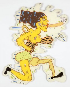 Jim Nutt, Broad Jumper, 1969. Reverse acrylic on Plexiglass, 28 x 26 inches. Courtesy of David Nolan Gallery
