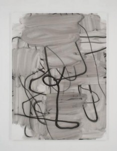 Christopher Wool, She Smiles For The Camera I, 2005. Enamel on linen, 104 X 78 inches. Courtesy Luhring Augustine