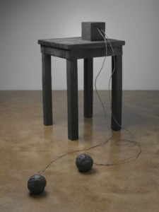 Joseph Beuys, Tisch mit Aggregat, 1958/1985. Bronze, electrical cable, edition of 4, installation dimensions variable. © 2010 Artists Rights Society (ARS), New York / VG Bild-Kunst, Bonn