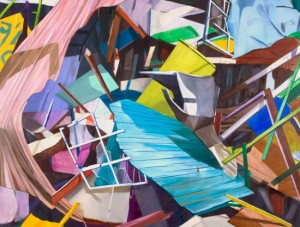 Medrie MacPhee, Big Bang, 2010. Oil on canvas, 64 x 84 inches. Courtesy of Van Lintel Gallery, New York.