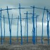 Richard Medlock, Calling Down Yves Klein #2, 2009 Painted trees 10-12' x 18' x 18'