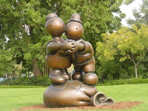 Tom Otterness, Free Money, 2001. Bronze, edition of 3, 107-1/2 x 69-1/2 x 84 inches. Courtesy the Artist