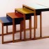 Josef Albers, Set of four stacking tables, 1927. Ash veneer, black lacquer, and painted glass, 24-1/2 x 23-1/2 x 15-3/4 inches, all images ©2003 The Josef and Anni Albers Foundation / Artists Rights Society (ARS), New York