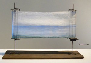 June Leaf, Water (Mechanical Scroll), 2006, Mixed media, 17.5 x 26.5 x 10.5 inches