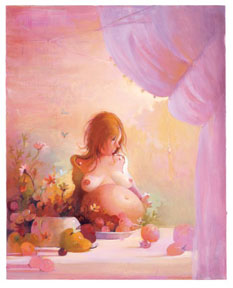 Lisa Yuskavage Still Life II 2005, oil on linen, 20 x 16-1/2 inches, Courtesy David Zwirner Gallery;