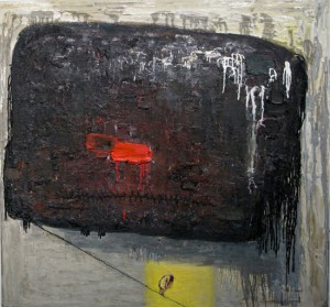 Brenda Goodman, Hard Choice, 2009. Oil on wood, 60 x 64 inches. Courtesy of John Davis Gallery