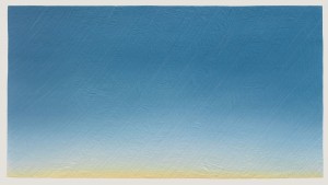 Anna von Mertens, Dawn(Left Illinois of California, April 15, 1859), 2007, Hand-stitched, hand-dyed cotton, 54 x 101 inches, Courtesy Collection International Quilt Study Center & Museum, 2010.002.001