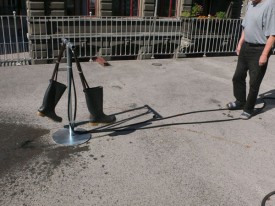 photograph by Joe Fyfe of Roman Signer and his work, St Gallen, Switzerland, 2007