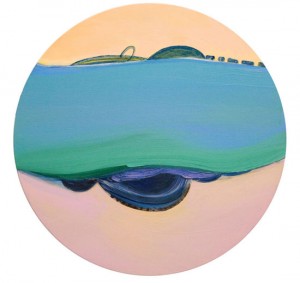 Sandi Slone, Eclipse, 2008. Oil, acrylic on canvas, 24 inches diameter. Courtesy of the Artist