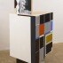 Pam Lims, Lincoln bookend obstruction, 2010. Acrylic on panel, acrylic paint, plaster, ACX plywood, approx. 60 x 23 1/2 x 23 1/2 inches. Courtesy Rachel Uffner Gallery