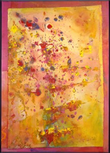 Frank Bowling, Old Dutch Vase, 2010. Acrylic on canvas, 46 x 33 inches. Courtesy of Spanierman Modern