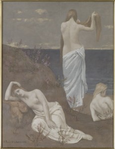 Pierre Puvis de Chavannes, Young Girls by the Sea (small version), ca. 1879. Oil on canvas, 24 x 18-1/2. Musée d'Orsay. ABP 256