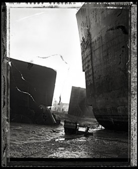 Edward Burtynsky, Shipbreaking #2 Field Proof, Chittagong, Bangladesh, 2000. Chromogenic print from Type 55 Polaroid, 46 x 38 inches, Edition of 12. Courtesy of Hasted Hunt Kraeutler