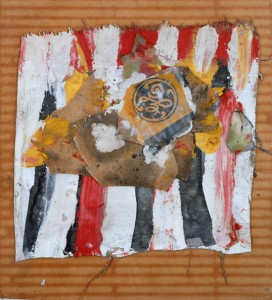 Alfred Leslie, Untited, 1953-4. Mixed media and collage on linen mounted on board, 9 x 8 inches. Courtesy of Allan Stone Gallery