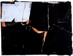 Alfred Leslie, Gildo the Moor (Rose), 1951. Mixed media and collage on board, 9-1/8 x 12-1/8 inches. Courtesy of Allan Stone Gallery