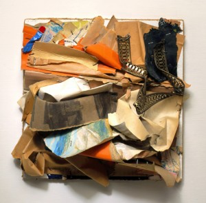 John Chamberlain, Untitled, ca.1961. Mixed media relief, 11-1/2 x 11-1/2 x 5 inches. Courtesy of Allan Stone Gallery