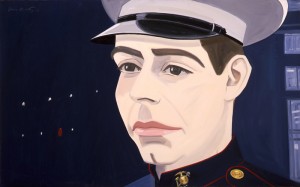 Alex Katz, The Marine, 1966. Oil on Linen, 48 x 48 inches. Courtesy of the Artist.