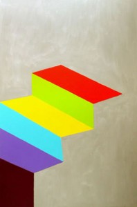 Don Christensen, Silver Button, 2010. Acrylic and oil on canvas, 76 x 50 inches. Courtesy of Sideshow