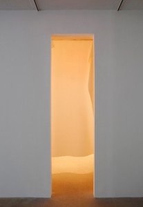 Gedi Sibony, The Brighter Grows the Lantern, 2010. Vinyl, nails, and light, dimensions variable. Courtesy Greene Naftali Gallery, New York. Photo: John Berens