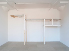 Gedi Sibony, Set Into Motion (Asleep Inside the Wall), 2010. Wood, screws, paint, 106 x 176 x 36-1/2 inches. Courtesy Greene Naftali Gallery, New York. Photo: John Berens
